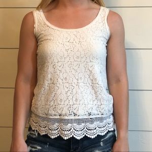 Mossimo Supply Co. Tops - Ivory Lace Tank Mossimo Supply Co. Tops - Ivory Lace Tank